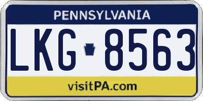 PA license plate LKG8563