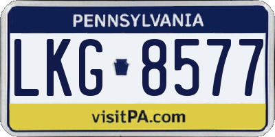 PA license plate LKG8577