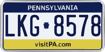 PA license plate LKG8578