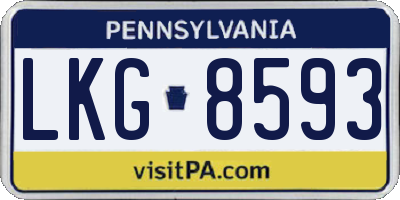 PA license plate LKG8593