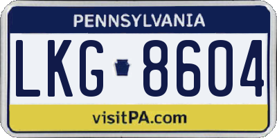 PA license plate LKG8604