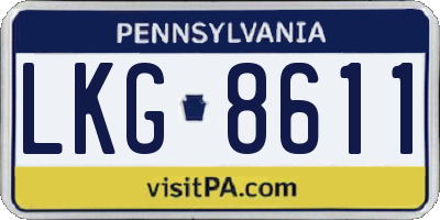 PA license plate LKG8611