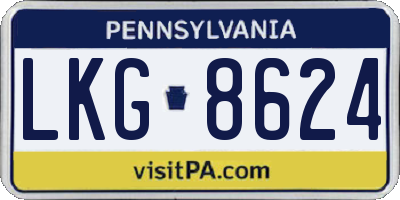 PA license plate LKG8624