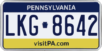PA license plate LKG8642