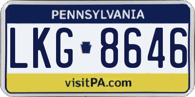 PA license plate LKG8646