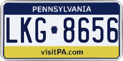 PA license plate LKG8656