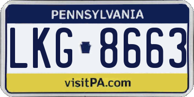 PA license plate LKG8663