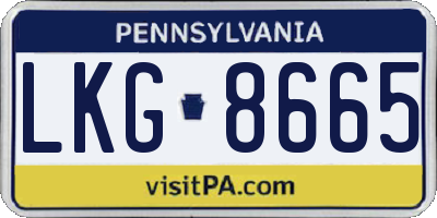 PA license plate LKG8665