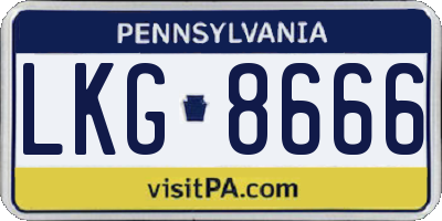 PA license plate LKG8666