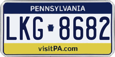 PA license plate LKG8682