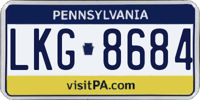 PA license plate LKG8684