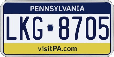 PA license plate LKG8705