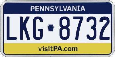 PA license plate LKG8732