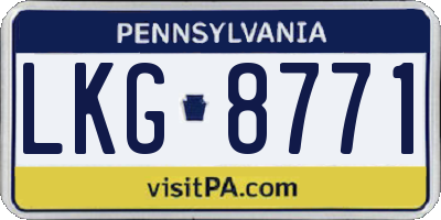 PA license plate LKG8771