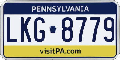 PA license plate LKG8779