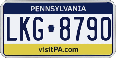 PA license plate LKG8790