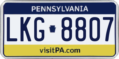 PA license plate LKG8807