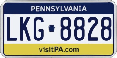 PA license plate LKG8828