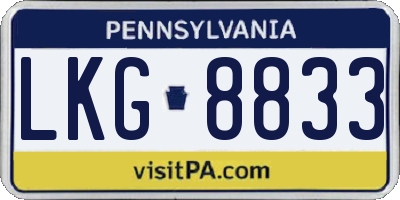 PA license plate LKG8833
