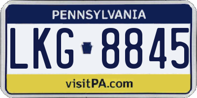PA license plate LKG8845
