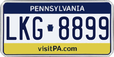 PA license plate LKG8899