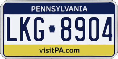 PA license plate LKG8904
