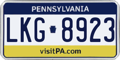 PA license plate LKG8923