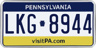 PA license plate LKG8944