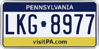 PA license plate LKG8977