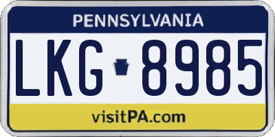 PA license plate LKG8985