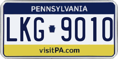 PA license plate LKG9010