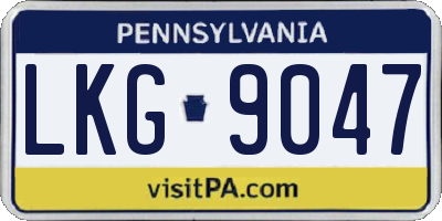 PA license plate LKG9047