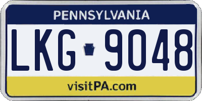 PA license plate LKG9048