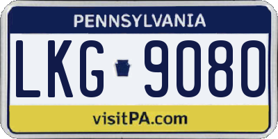 PA license plate LKG9080