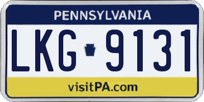 PA license plate LKG9131