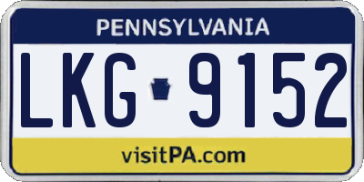 PA license plate LKG9152