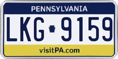 PA license plate LKG9159