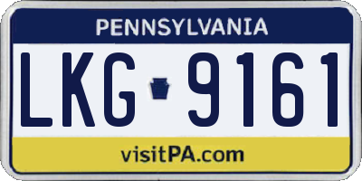 PA license plate LKG9161