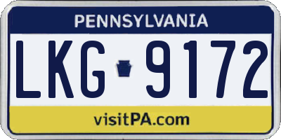 PA license plate LKG9172