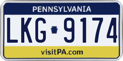 PA license plate LKG9174