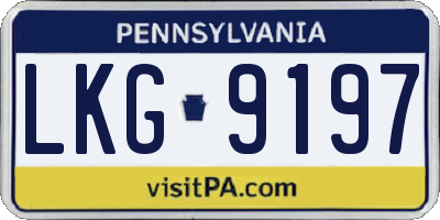 PA license plate LKG9197