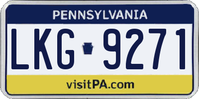 PA license plate LKG9271