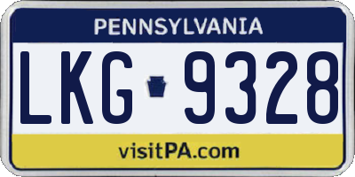 PA license plate LKG9328
