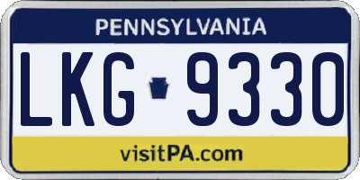PA license plate LKG9330