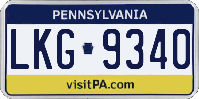 PA license plate LKG9340