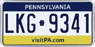 PA license plate LKG9341