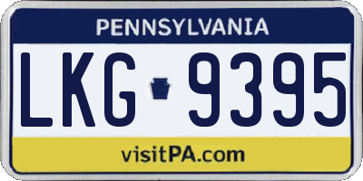 PA license plate LKG9395