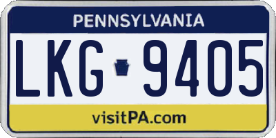 PA license plate LKG9405