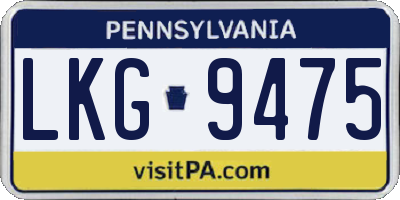 PA license plate LKG9475