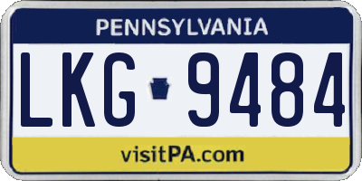 PA license plate LKG9484